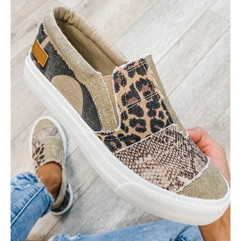 Cross-border color matching flat casual canvas women's shoes