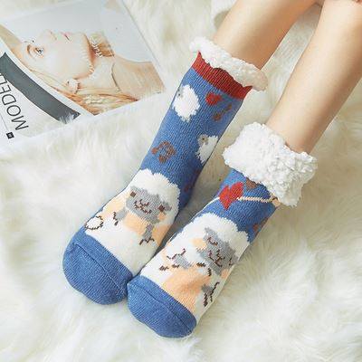 Sleeping socks, female sleep socks, floor socks, adult woolen socks, warm feet artifact, duvet plus velvet, thickened postpartum pregnant women