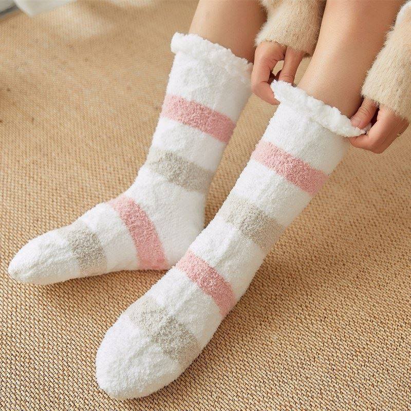 Sleeping socks, female sleep socks, floor socks, adult woolen socks, warm feet artifact, duvet plus velvet, thickened postpartum pregnant women