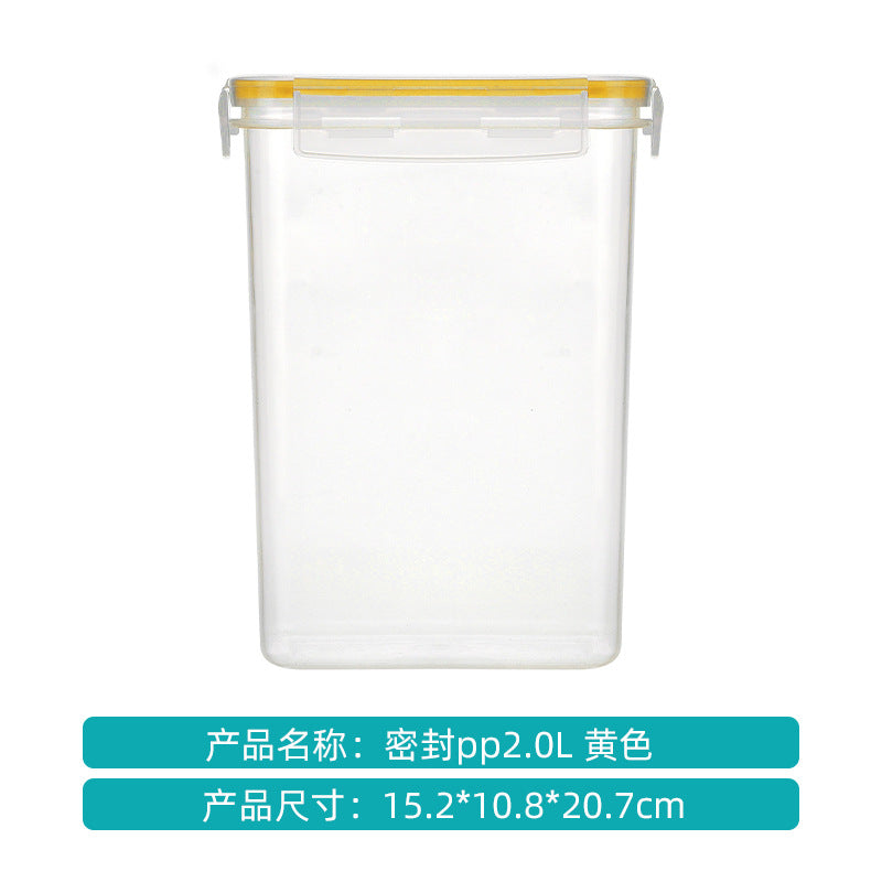 Cross-border hot sale whole grain storage box kitchen 15-piece 0.8L rice bucket plastic transparent sealed jar