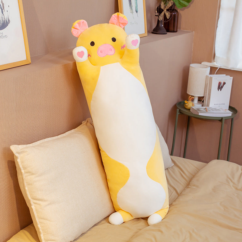 New cartoon long striped dinosaur plush toy pillow unicorn sleeping pillow girl holiday gift