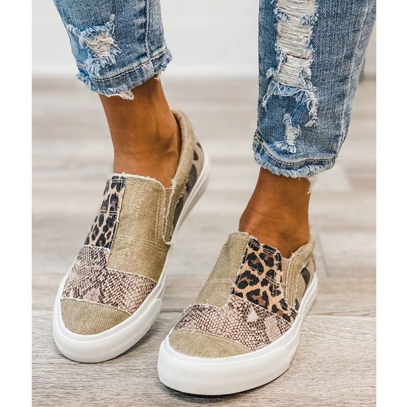 Cross-border color matching flat casual canvas women's shoes