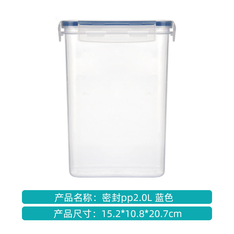 Cross-border hot sale whole grain storage box kitchen 15-piece 0.8L rice bucket plastic transparent sealed jar