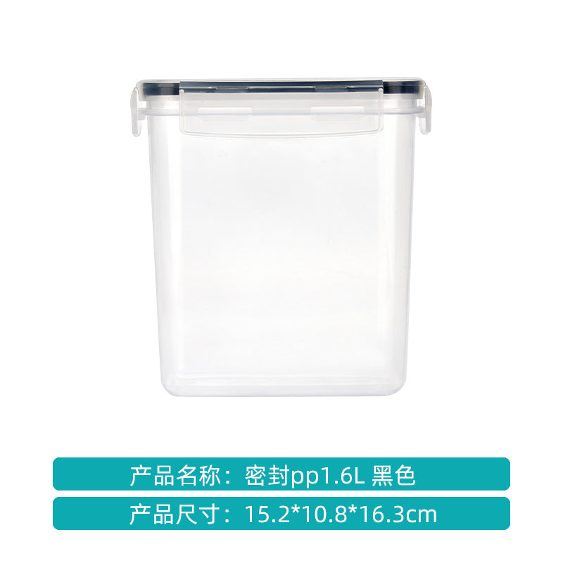 Cross-border hot sale whole grain storage box kitchen 15-piece 0.8L rice bucket plastic transparent sealed jar