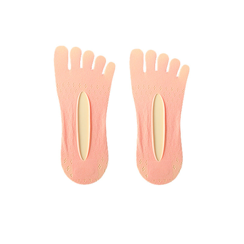 Velvet five-finger boat socks women's breathable thin invisible socks mesh women's socks split toe socks