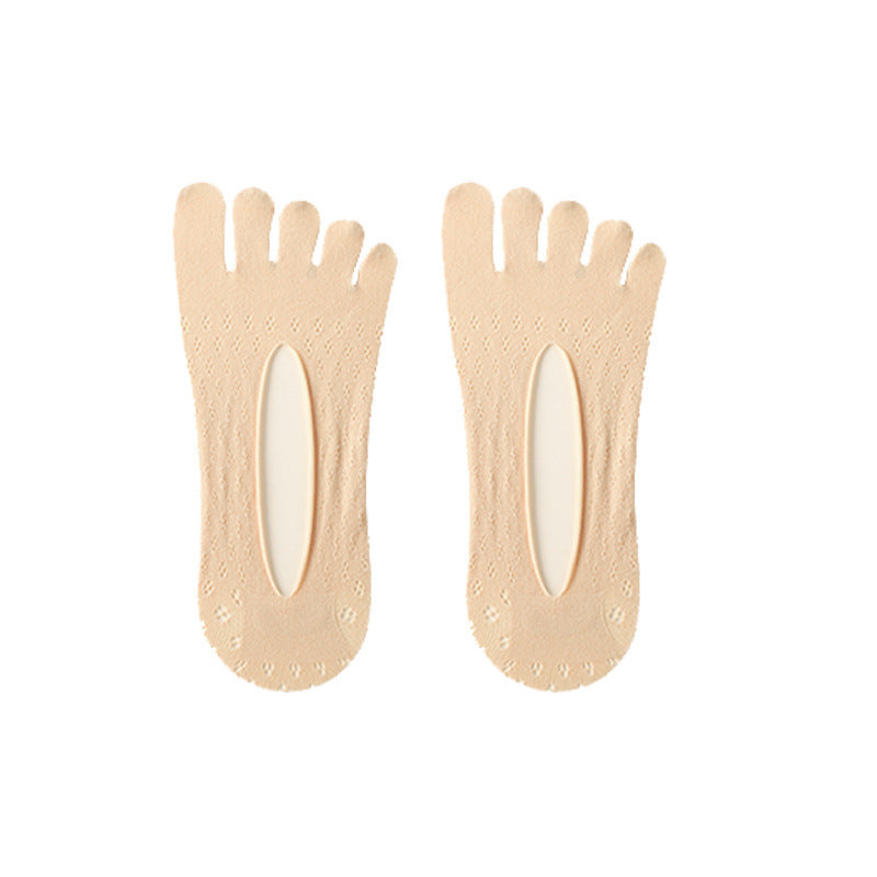 Velvet five-finger boat socks women's breathable thin invisible socks mesh women's socks split toe socks