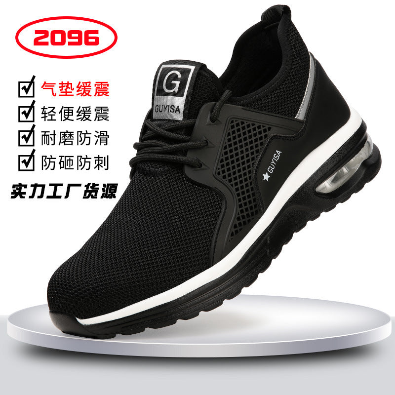 New cross-border labor insurance shoes, men's anti-smashing, anti-piercing, four seasons flying woven lightweight, comfortable and wear-resistant protective shoes