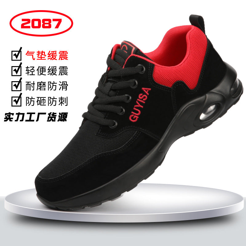 New cross-border labor insurance shoes, men's anti-smashing, anti-piercing, four seasons flying woven lightweight, comfortable and wear-resistant protective shoes