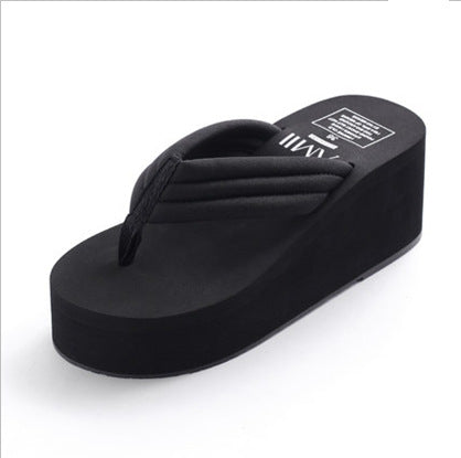 European and American non-slip wedge heels women's flip-flops, thick-soled sandals