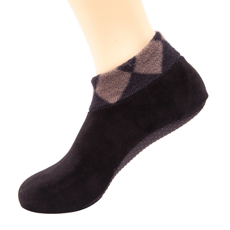 Adult floor socks women non-slip, men's socks warm and velvet thickened winter coral fleece indoor socks