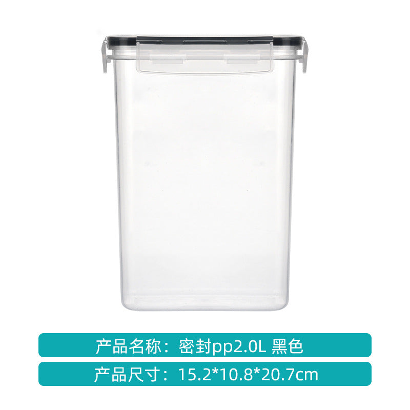 Cross-border hot sale whole grain storage box kitchen 15-piece 0.8L rice bucket plastic transparent sealed jar