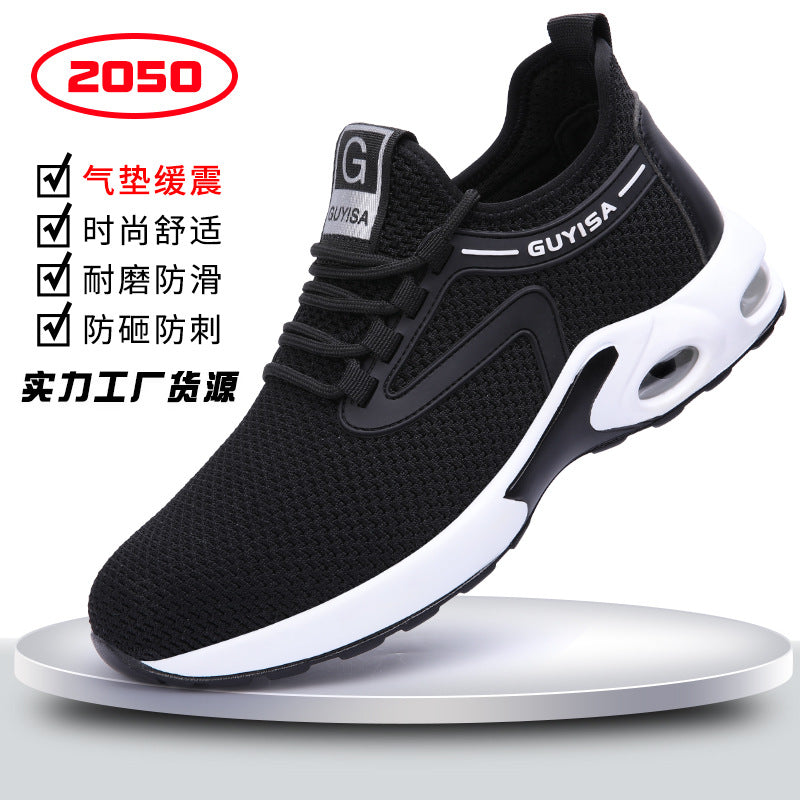 New cross-border labor insurance shoes, men's anti-smashing, anti-piercing, four seasons flying woven lightweight, comfortable and wear-resistant protective shoes