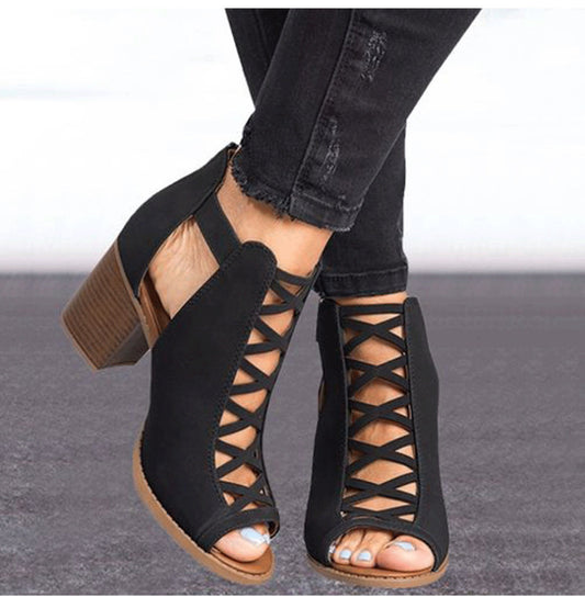 European and American cross border hollow high-heel