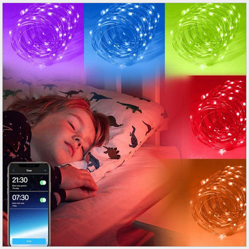 APP bluetooth light string RGB four wire 0.38 copper wire Christmas Halloween party night atmosphere light