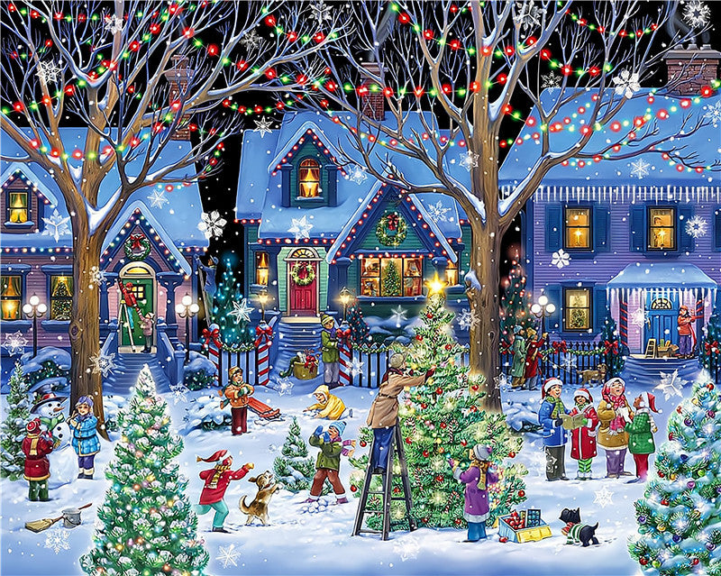 Cross-border hot sale Yamama Christmas jigsaw puzzle 1000 piece Christmas jigsaw puzzle jigsaw puzzle