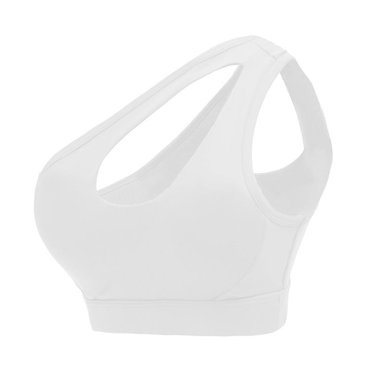 The new cross-border exclusively for one-shoulder hollow underwear shockproof and quick-drying no rim sports bra stretch fitness bra