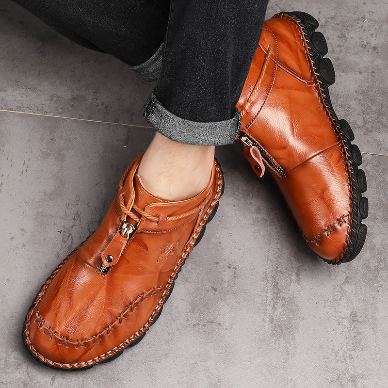 New sewing handmade wide toe casual men's shoes