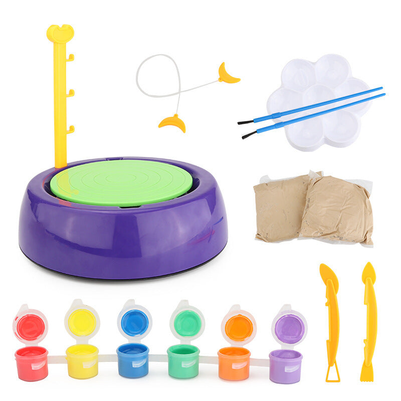 Children's DIY handmade electric clay machine pottery learning puzzle hands-on clay toy making pottery blanking machine