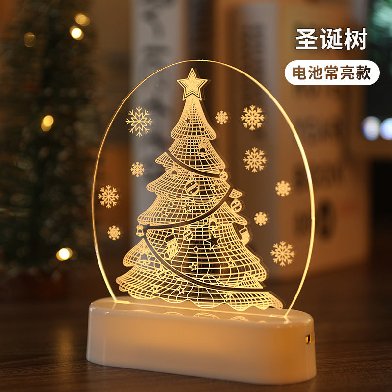 3D night light room decoration Christmas decorations ornaments ins Christmas gifts LED Christmas lights string