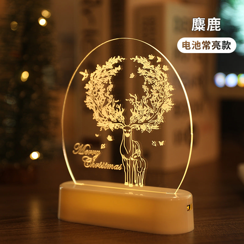 3D night light room decoration Christmas decorations ornaments ins Christmas gifts LED Christmas lights string