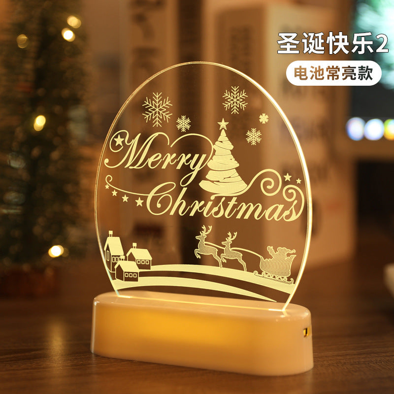 3D night light room decoration Christmas decorations ornaments ins Christmas gifts LED Christmas lights string