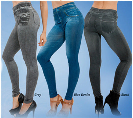 European and American High Waist Jeans Woman High Elastic plus size Stretch Jeans female washed denim skinny pencil pants