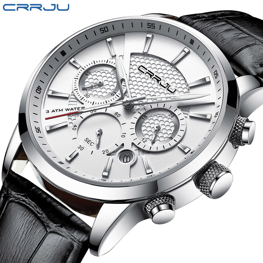 CRRJU/Kajun 2212L belt six-pin chronograph watch fashion men's watch business men's watch