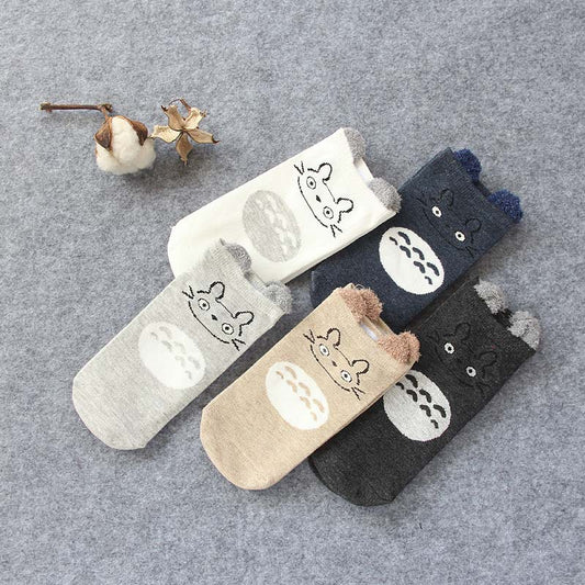 Cotton socks female cute animal socks low cut socks spring and summer ladies boat socks stall socks