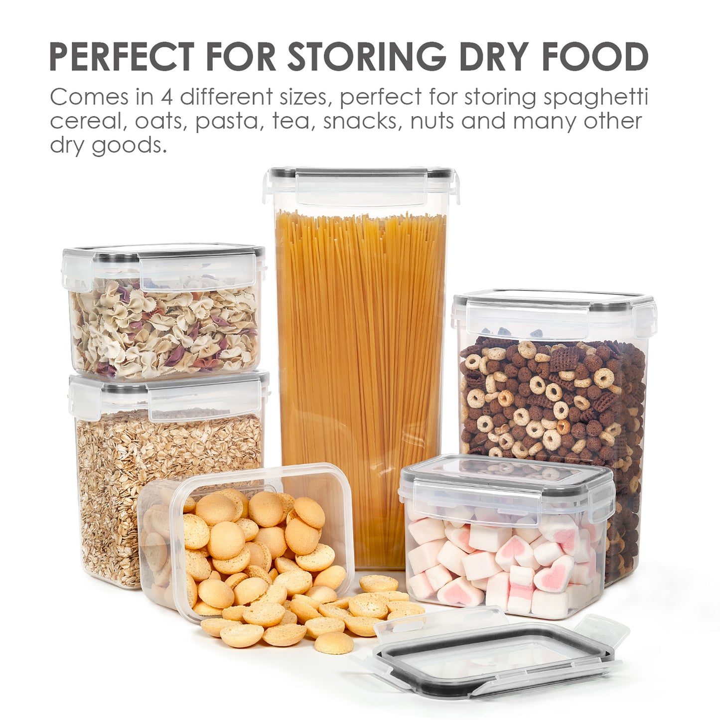 Cross-border hot sale whole grain storage box kitchen 15-piece 0.8L rice bucket plastic transparent sealed jar