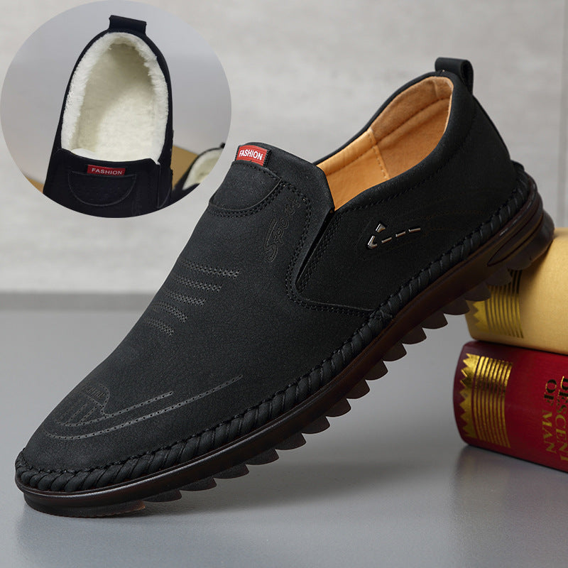 Leather Shoes Men's New Casual Shoes Genuine Leather Men's Slip-On Soft Leather Breathable Set Foot Men's Shoes