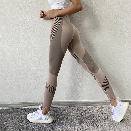 Hot selling fitness pants women stretch tights peach hip yoga pants high waist tummy quick-drying running pants