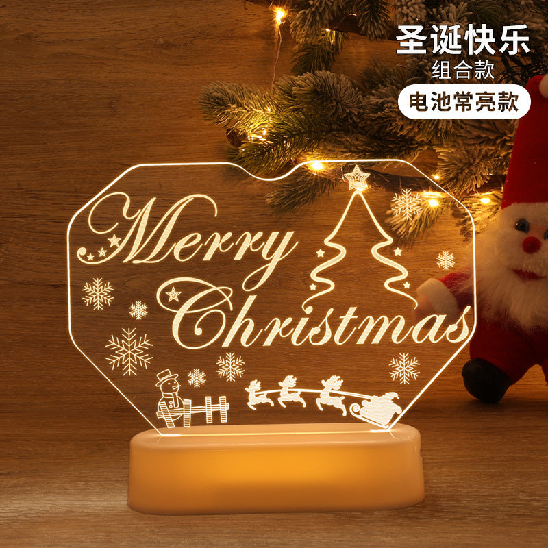 3D night light room decoration Christmas decorations ornaments ins Christmas gifts LED Christmas lights string