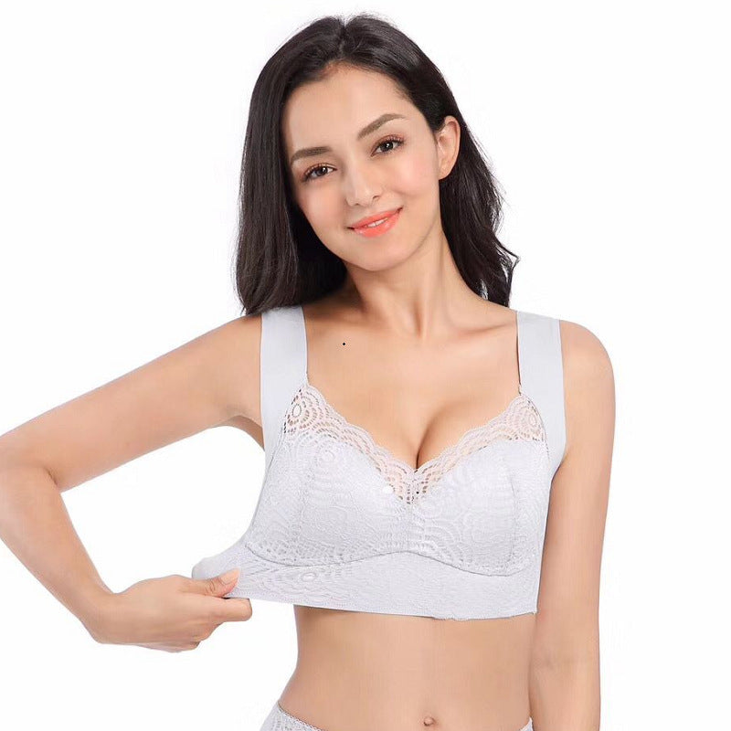 Large size underwear, feminine sense, lace, fat mm, thin section, no steel ring, vest, increased sports, sleep, gathered bra