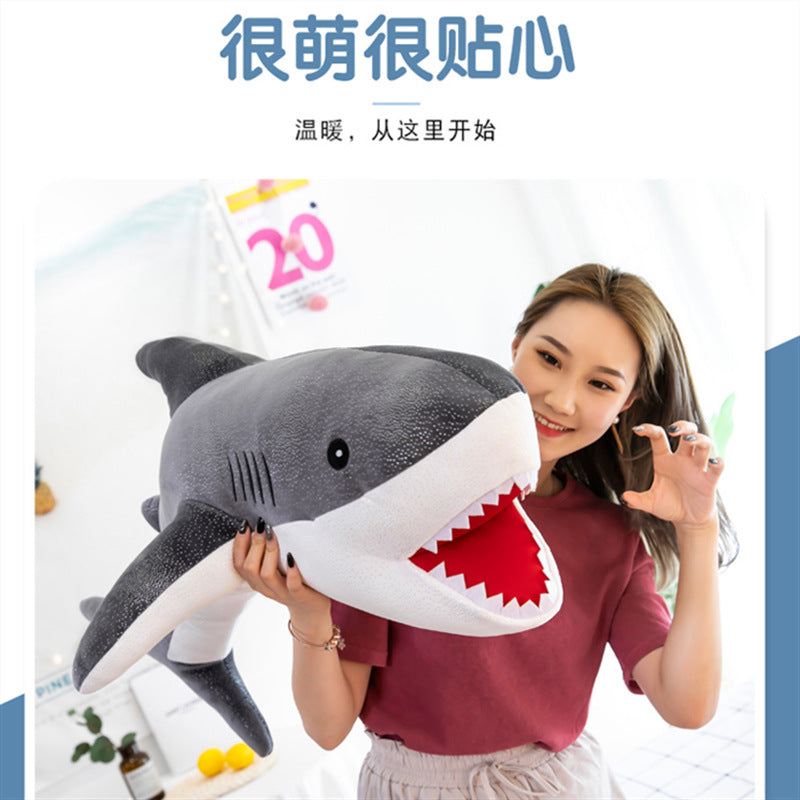 Cute shark plush toy star shark ocean doll bed pillow sleeping doll doll gift girl