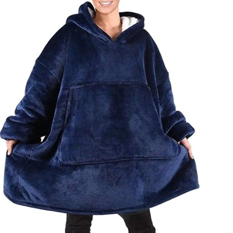 TV new hooded fleece warm clothes lazy pajamas autumn and winter thick nightgown pajamas flannel winter clothes sweater