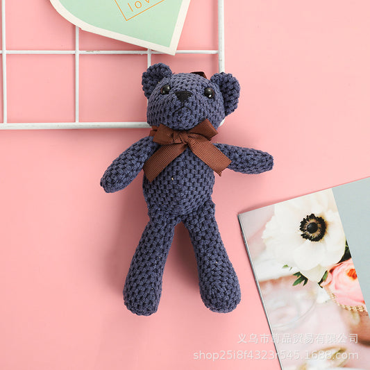 16cm bear pineapple grid bear plush toy doll doll doll bag pendant gift with souvenir accessories