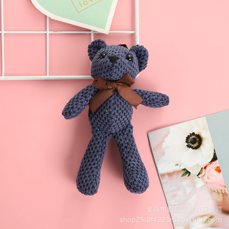 16cm bear pineapple grid bear plush toy doll doll doll bag pendant gift with souvenir accessories