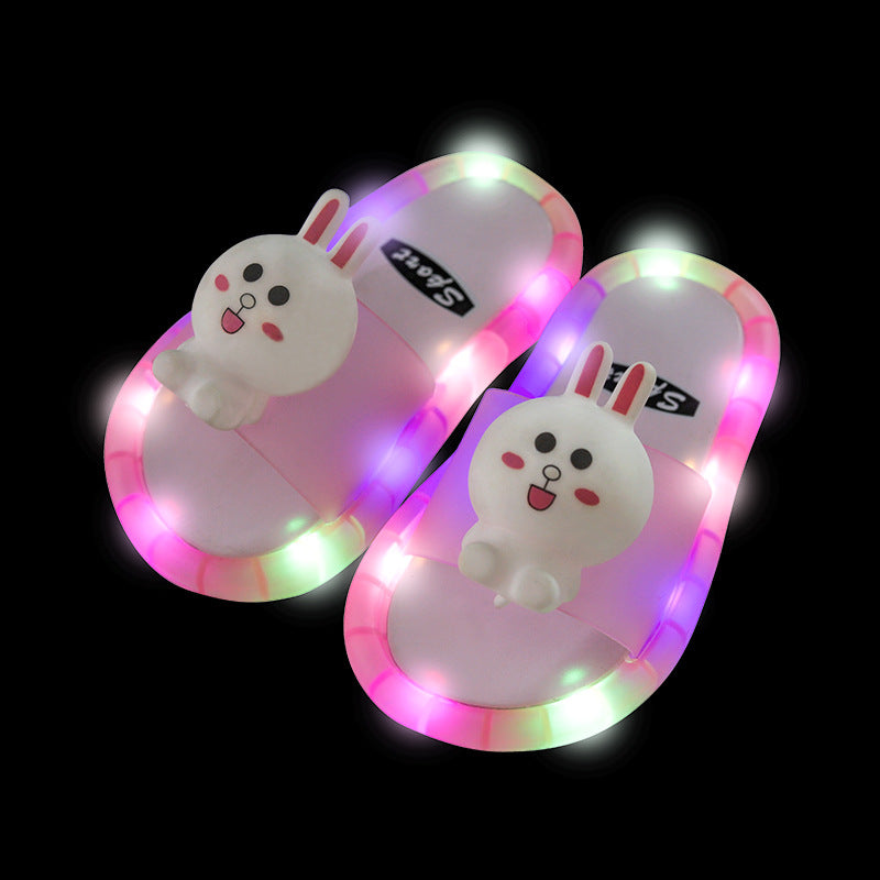 Children's slippers summer luminous animal cartoon children's sandals and slippers