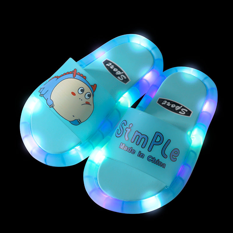 Children's slippers summer luminous animal cartoon children's sandals and slippers