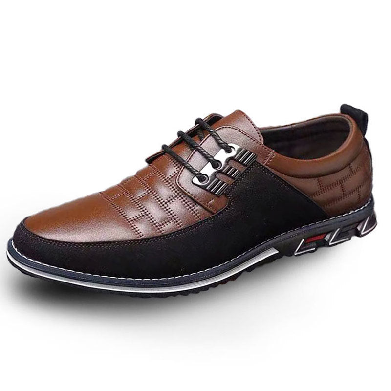 European and American cross-border checkered embroidery business casual shoes