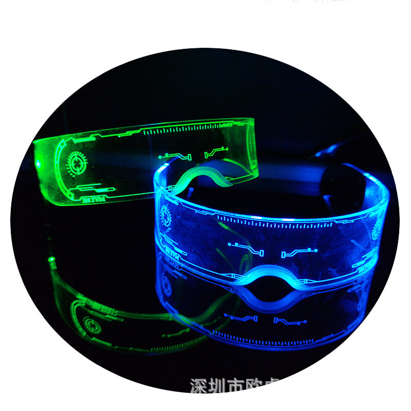 Colorful LED luminous glasses birthday party bar bungee glasses funny Christmas cross-border dance party glasses