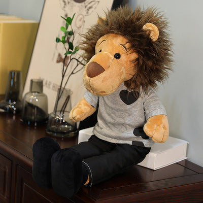 Cute long-legged lion plush toy Lee Minho Minomi lion doll bed with sleeping doll pillow doll