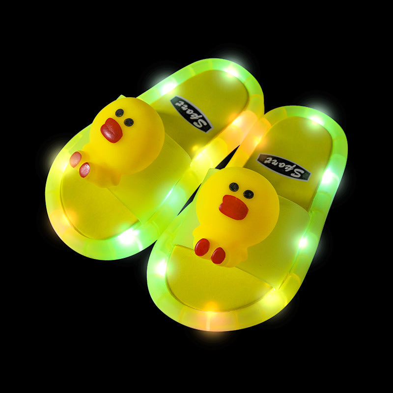 Children's slippers summer luminous animal cartoon children's sandals and slippers