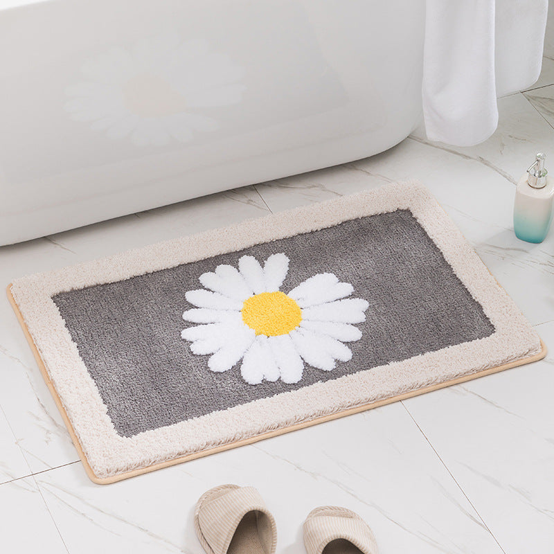 New cartoon daisy carpet at the bathroom door, floor mat, bathroom non-slip mat, bedroom absorbent cartoon foot mat