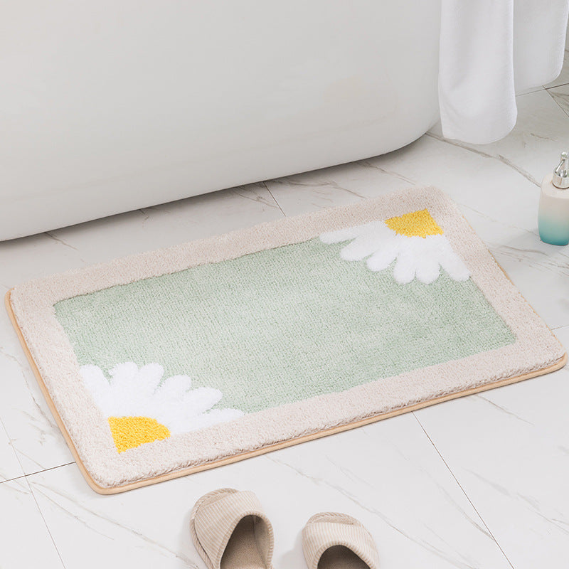 New cartoon daisy carpet at the bathroom door, floor mat, bathroom non-slip mat, bedroom absorbent cartoon foot mat