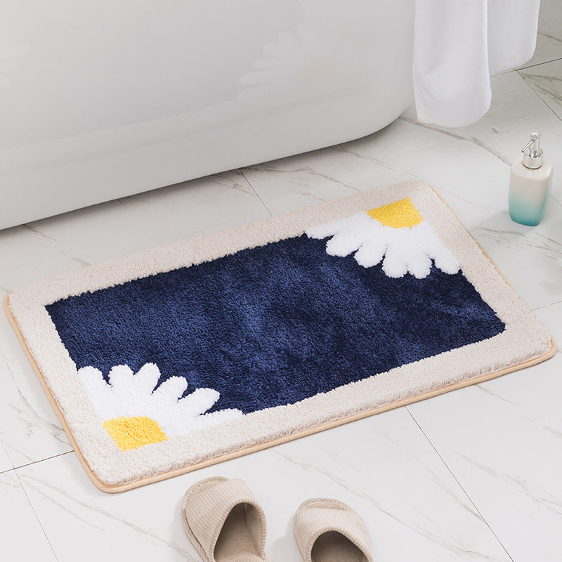 New cartoon daisy carpet at the bathroom door, floor mat, bathroom non-slip mat, bedroom absorbent cartoon foot mat