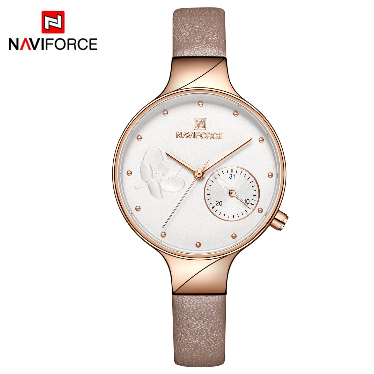 NAVIFORCE Women's Watch Student Simple Waterproof Calendar Quartz Watch Personality Watch