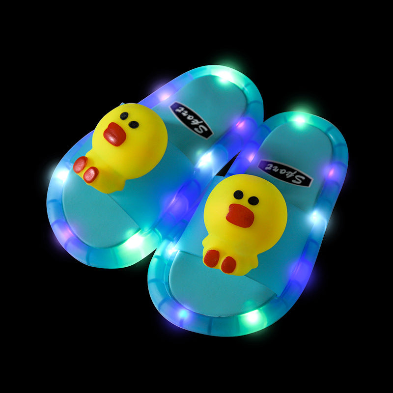 Children's slippers summer luminous animal cartoon children's sandals and slippers