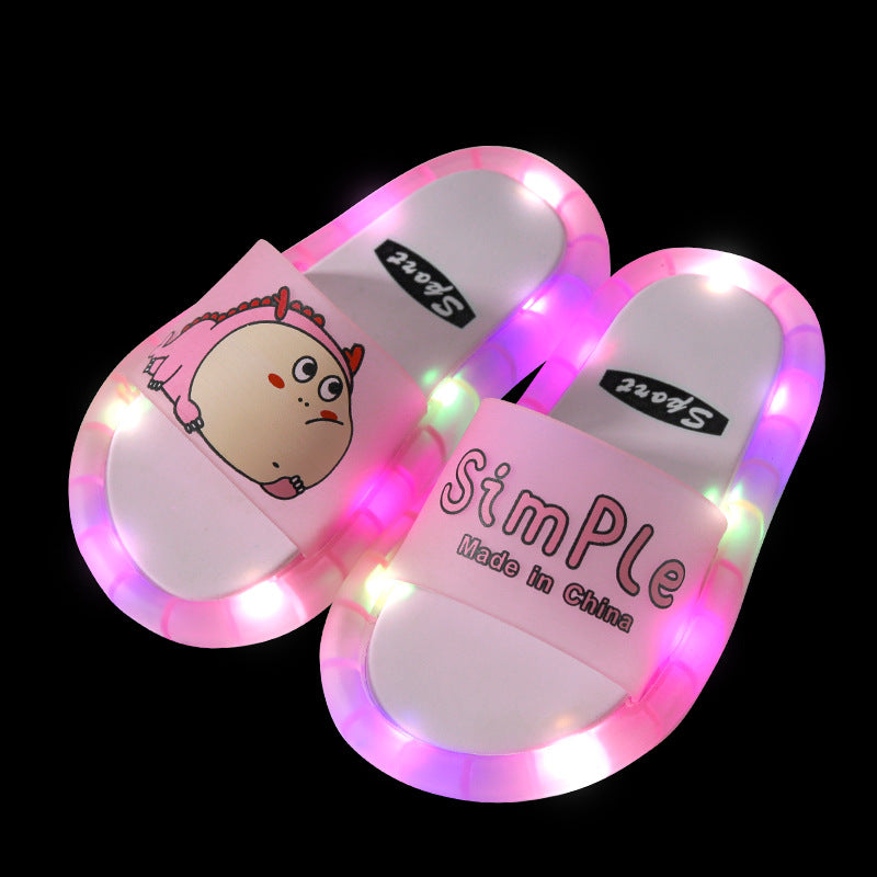 Children's slippers summer luminous animal cartoon children's sandals and slippers