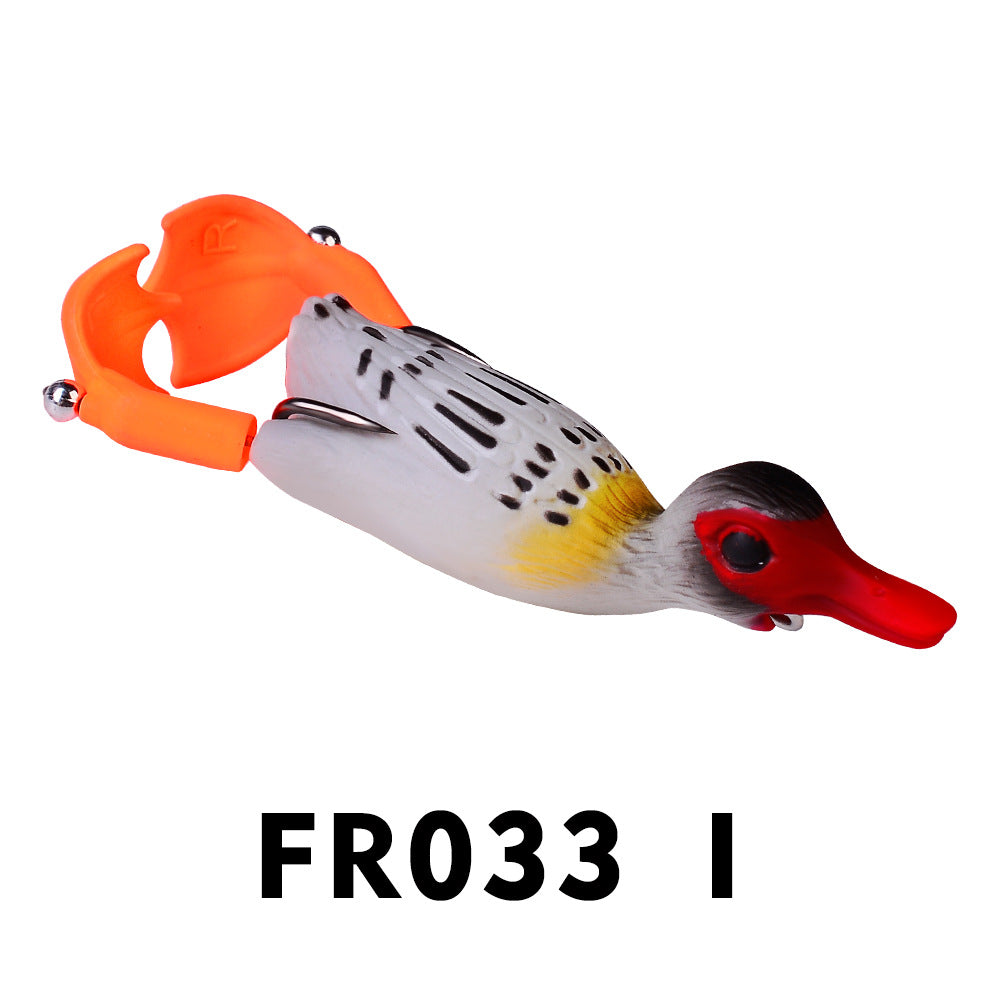10-color floating duck 9cm rotating flippers road sub-bait 11g rotating tractor fishing bait thunder frog bionic bait